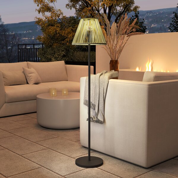 OUTSUNNY Solární stojací lampa RATAN v boho stylu 33x135 cm