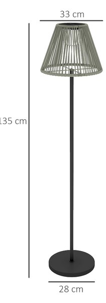 OUTSUNNY Solární stojací lampa RATAN v boho stylu 33x135 cm