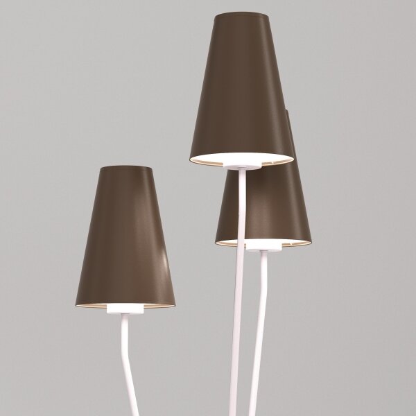 Stojací lampa TREFOT 3xE14/15W/230V hnědá/krémová