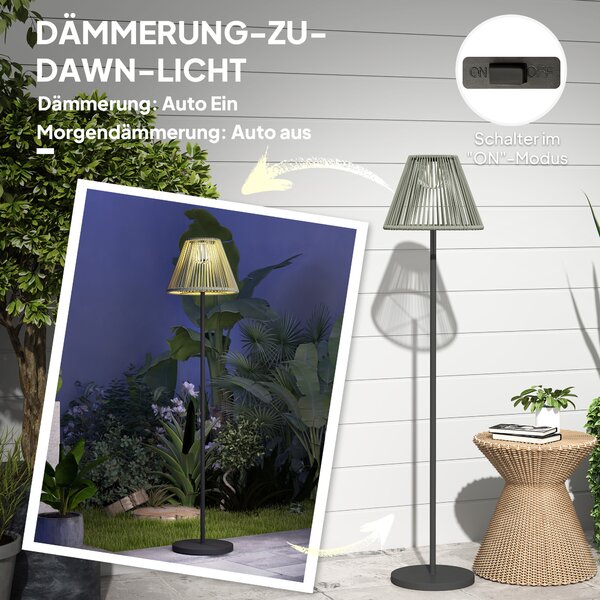 OUTSUNNY Solární stojací lampa RATAN v boho stylu 33x135 cm