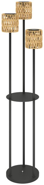 OUTSUNNY Solární stojací lampa RATAN 3 v boho stylu 37 x 144 cm
