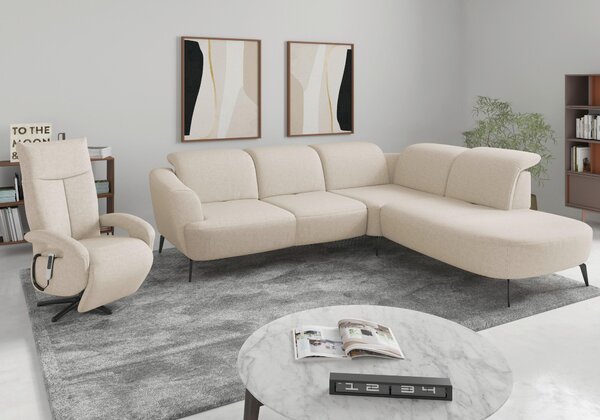 ROHOVÁ SEDAČKA, textil, krémová Sit & More - Sedací soupravy, Online Only