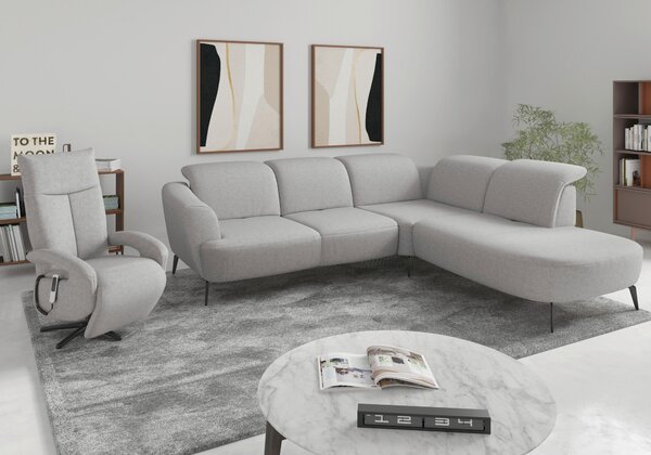 ROHOVÁ SEDAČKA, textil, světle šedá Sit & More - Sedací soupravy, Online Only