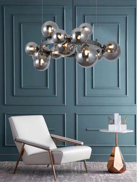 Wofi 5014-1505W - LED Lustr na lanku VILLA 15xG9/3W/230V černá