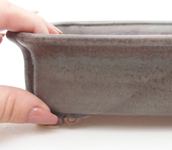 E-bonsai Keramická bonsai miska 19 x 17 x 6 cm zelená