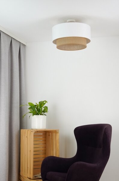 Duolla - Přisazený lustr BOHO 1xE27/15W/230V pr. 45 cm bílá/hnědá