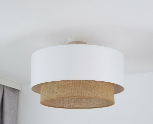 Duolla - Přisazený lustr BOHO 1xE27/15W/230V pr. 45 cm bílá/hnědá