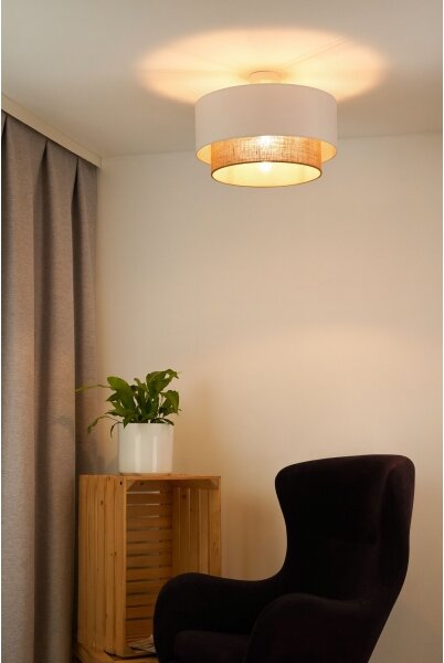 Duolla - Přisazený lustr BOHO 1xE27/15W/230V pr. 45 cm bílá/hnědá