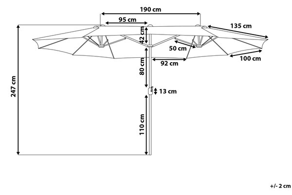 Slunečník 460 cm SIBILLA Béžová