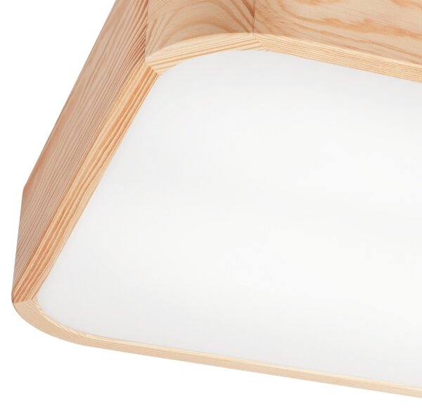 Stropní svítidlo NATURAL SQUARE 4xE27/15W/230V 45x45 cm borovice