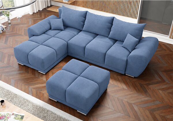 Rohová sedací souprava LUCY L | 291x183x85cm | MONOLITH SVĚTLE MODRÁ
