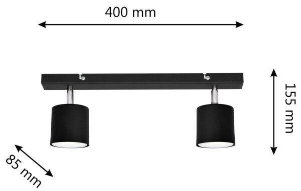 Bodové svítidlo PUNTA 2xGX53/10W/230V černá