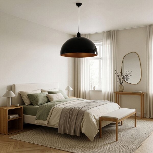 Brilagi - LED Lustr na lanku METALO 1xE27/40W/230V pr. 60 cm černá/měděná