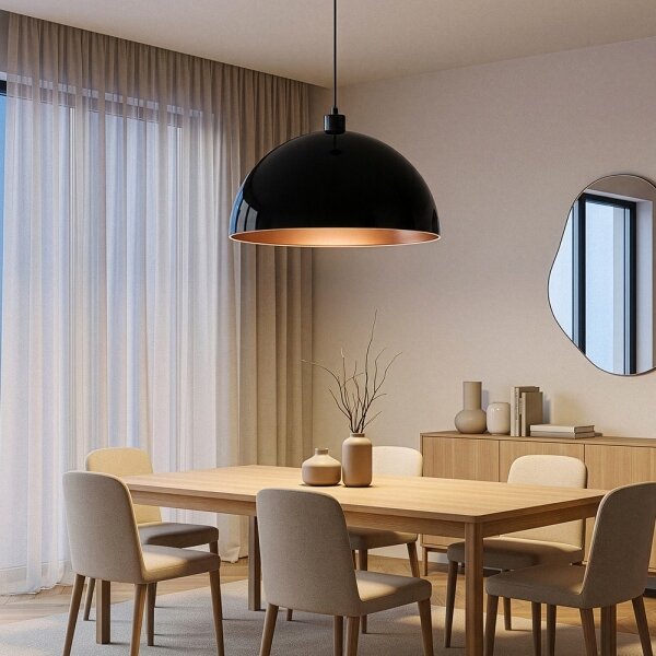 Brilagi - LED Lustr na lanku METALO 1xE27/40W/230V pr. 60 cm černá/měděná