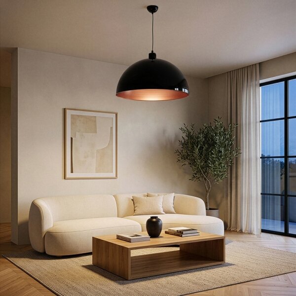 Brilagi - LED Lustr na lanku METALO 1xE27/40W/230V pr. 60 cm černá/měděná