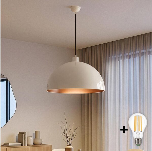 Brilagi - LED Lustr na lanku METALO 1xE27/40W/230V pr. 60 cm béžová/měděná