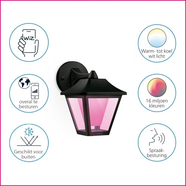 WiZ - LED RGBW Stmívatelné venkovní nástěnné svítidlo LED/9,5W/230V IP44 Wi-Fi