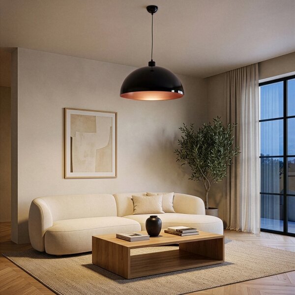 Brilagi - LED Lustr na lanku METALO 1xE27/40W/230V pr. 40 cm černá/měděná