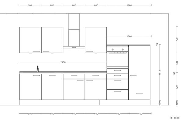 KUCHYŇSKÝ BLOK 360 cm Nobilia - Online Only kuchyňské linky, Online Only
