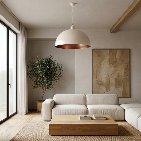 Brilagi - LED Lustr na lanku METALO 1xE27/40W/230V pr. 60 cm béžová/měděná