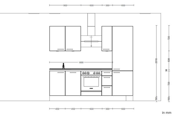 Küchenblock Riva High 240 cm Nobilia - Online Only kuchyňské linky, Online Only