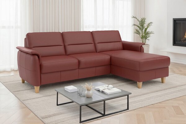 ROHOVÁ SEDAČKA, kůže, červenohnědá Sit & More - Sedací soupravy, Online Only