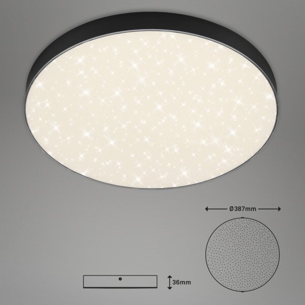 Briloner 7075-415 - LED Stropní svítidlo STAR SKY LED/24,5W/230V pr. 38 cm černá