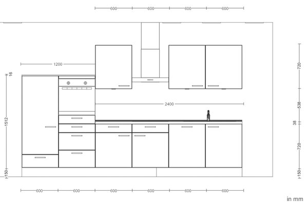 KUCHYŇSKÝ BLOK 360 cm Nobilia - Online Only kuchyňské linky, Online Only