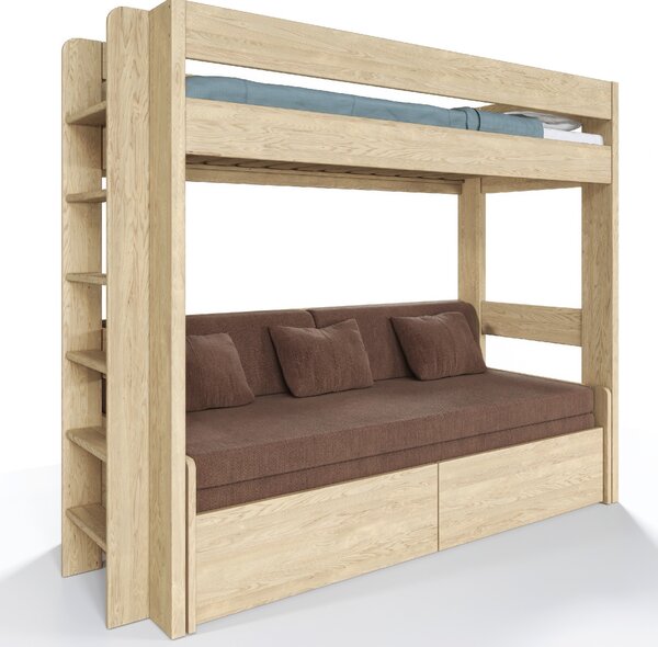 Vlastní výroba Jasanová postel Junior s rozkládací postelí