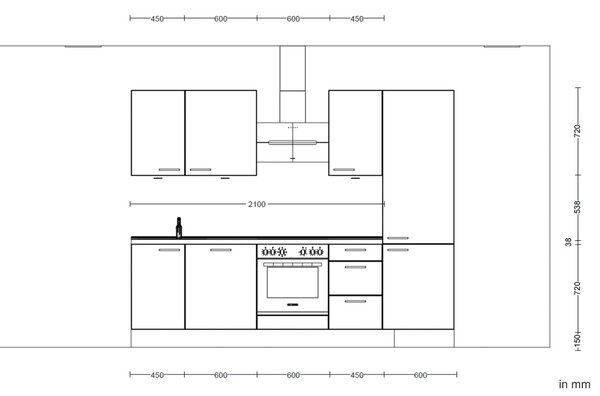 Küchenblock Riva High 270 cm Nobilia - Online Only kuchyňské linky, Online Only