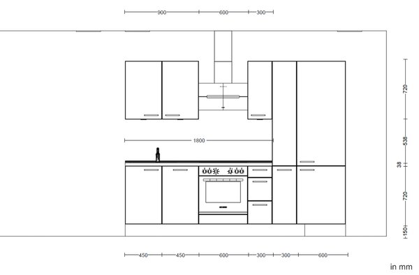 Küchenblock Riva High 270 cm Nobilia - Online Only kuchyňské linky, Online Only