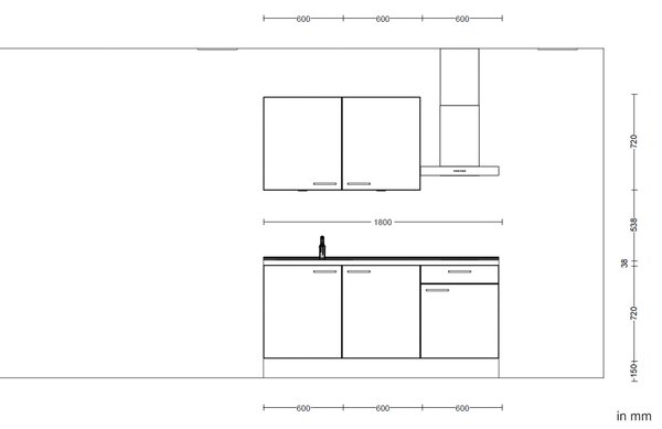 KUCHYŇSKÝ BLOK 180 cm Nobilia - Online Only kuchyňské linky, Online Only