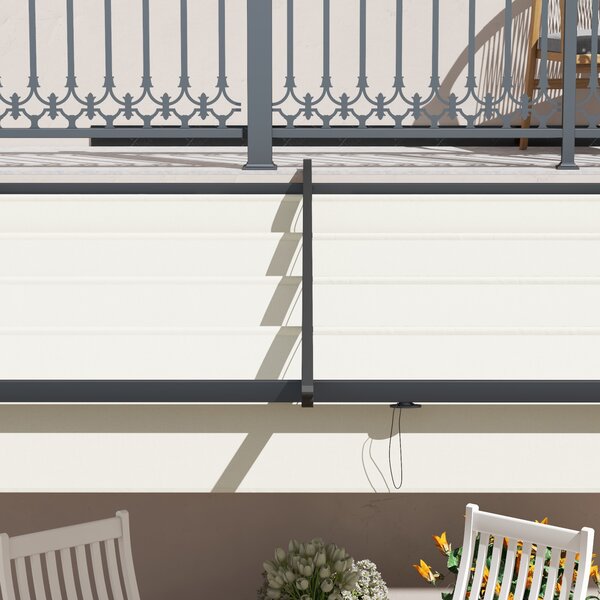OUTSUNNY Kovová pergola ke zdi s plátěnou střechou 300 x 300 cm krémová
