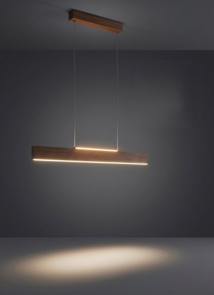 Eglo 39346 - LED Lustr na lanku CLIMENE LED/17W/230V + LED/4,2W ořech
