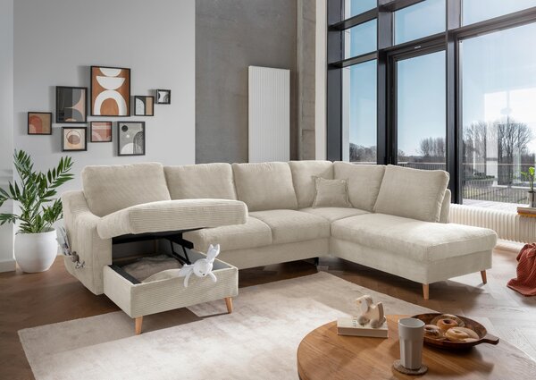 SEDACÍ SOUPRAVA, textil, béžová P & B - Sedací soupravy, Online Only