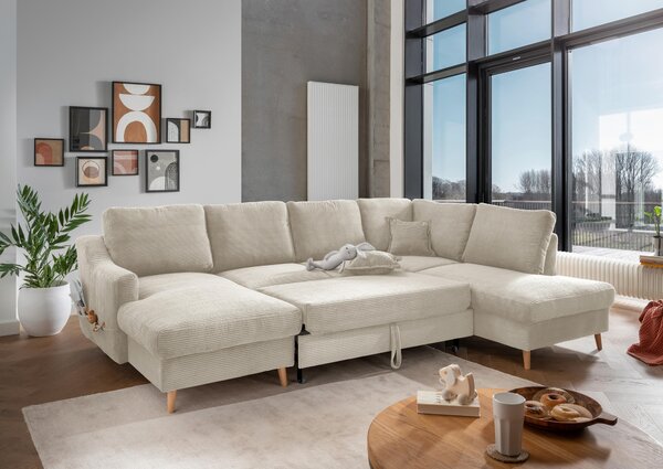 SEDACÍ SOUPRAVA, textil, béžová P & B - Sedací soupravy, Online Only
