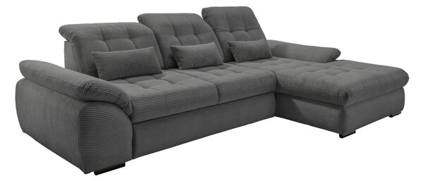 ROHOVÁ SEDAČKA, textil, šedá P & B - Sedací soupravy, Online Only
