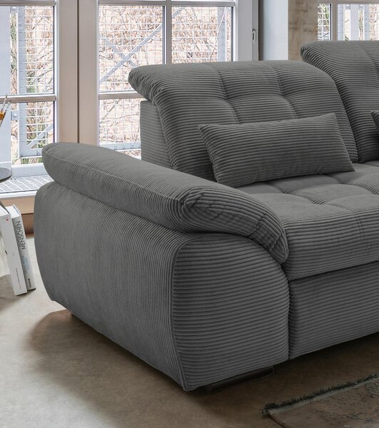 ROHOVÁ SEDAČKA, textil, šedá P & B - Sedací soupravy, Online Only