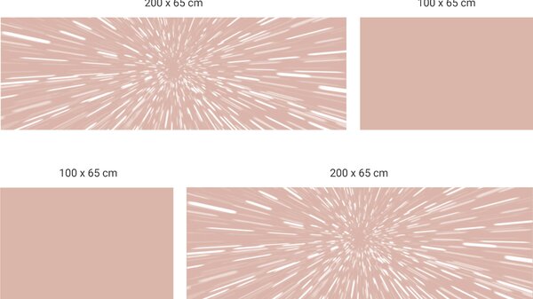 FUGU Ochrana zdi za postel - Skok do hyperprostoru pink Varianta ochrany zdi: Delší strana postele 200x65 cm