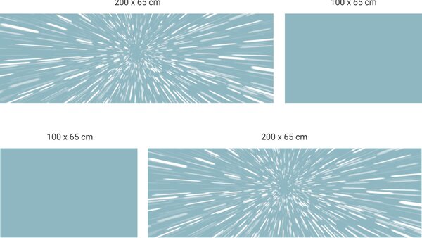 FUGU Ochrana zdi za postel - Skok do hyperprostoru turquoise Varianta ochrany zdi: Delší strana postele 200x65 cm