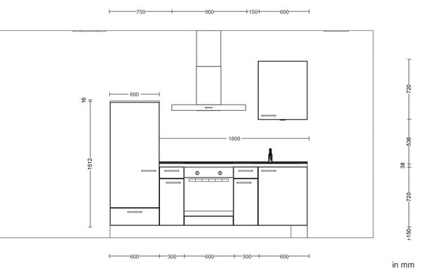 KUCHYŇSKÝ BLOK 240 cm Nobilia - Online Only kuchyňské linky, Online Only
