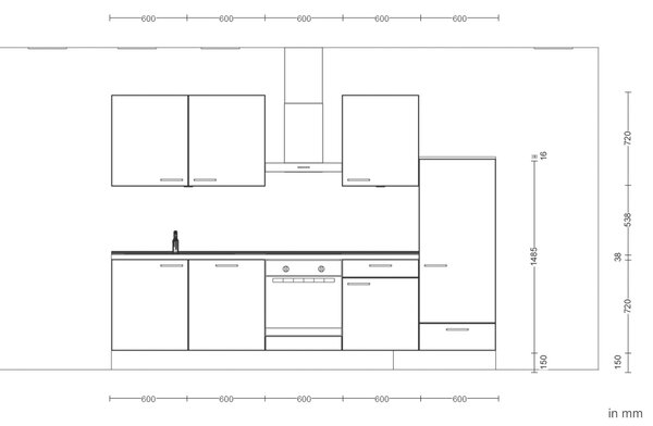 Küchenblock Touch Low 300 cm Nobilia - Online Only kuchyňské linky, Online Only