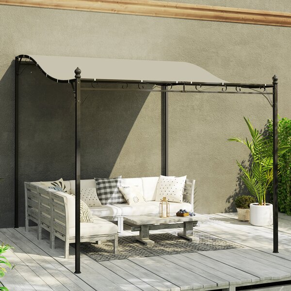 OUTSUNNY Kovová pergola s plátěnou střechou volně stojící 298 x 248 cm krémová