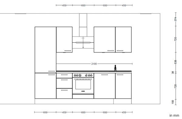 Küchenblock Riva High 270 cm Nobilia - Online Only kuchyňské linky, Online Only