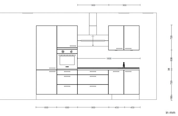 Küchenblock Riva High 300 cm Nobilia - Online Only kuchyňské linky, Online Only