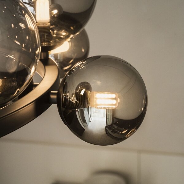 Ideal Lux - LED Lustr na lanku PERLAGE 14xG9/3W/230V pr. 85 cm černá/kouřová