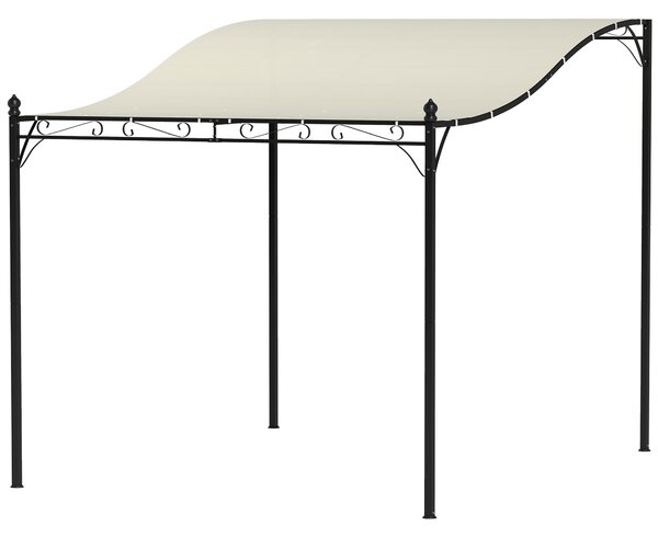 OUTSUNNY Kovová pergola s plátěnou střechou volně stojící 298 x 248 cm krémová