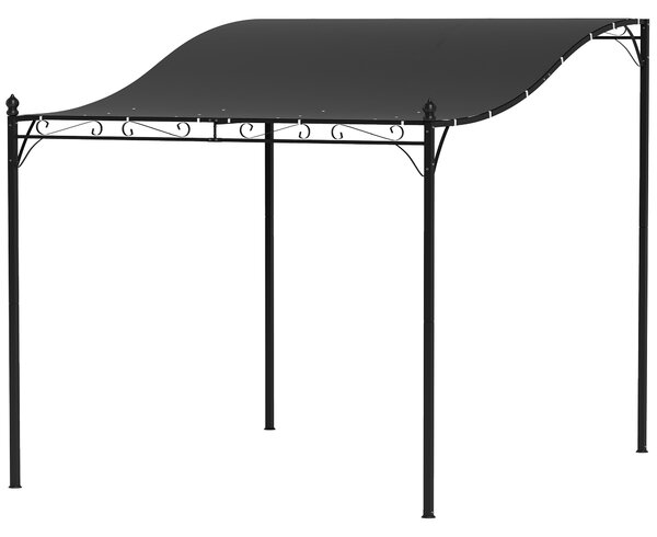 OUTSUNNY Kovová pergola s plátěnou střechou volně stojící 298 x 248 cm tmavě šedá