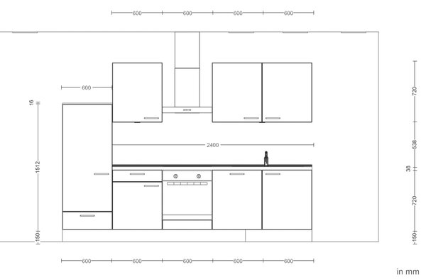 KUCHYŇSKÝ BLOK 300 cm Nobilia - Online Only kuchyňské linky, Online Only