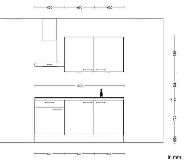KUCHYŇSKÝ BLOK 180 cm Nobilia - Online Only kuchyňské linky, Online Only